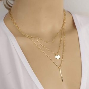 Beautiful Necklace 3 Tier Pendant Women Jewelry✨